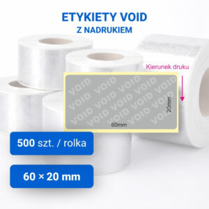 Etykieta VOID z nadrukiem 60x20mm