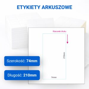 Etykieta arkuszowa kartonowa 74x210mm