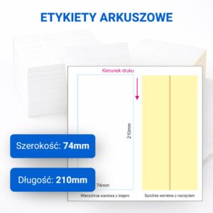 Etykieta arkuszowa papierowa 74x210mm