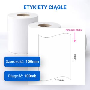 Etykieta ciągła do druku 100mm x100mb