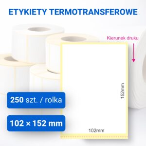 Etykieta papierowa 102x152mm z perforacją