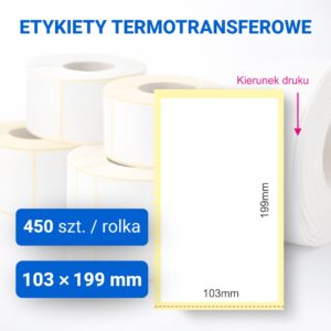 Etykieta papierowa 103x199mm z perforacją