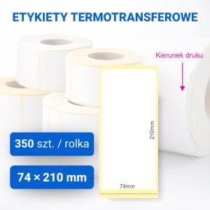 Etykieta papierowa 74x210mm z perforacją