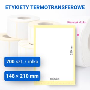 Etykieta papierowa 148x210mm z perforacją