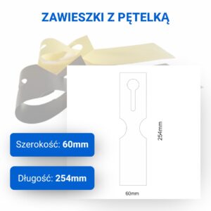 Zawieszki z pętelką białe 60x254mm