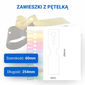 Zawieszki z pętelką kolorowe 60x254mm