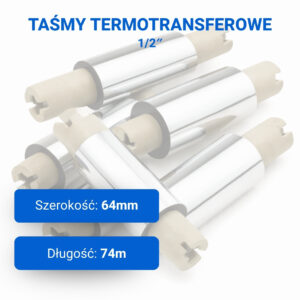 Taśma termotransferowa 1/2" – 64mm/74m