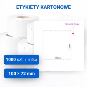 Etykieta kartonowa biała 100x72mm