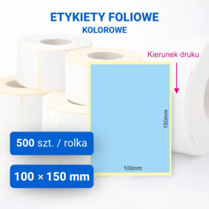 Etykieta foliowa kolorowa 100x150mm