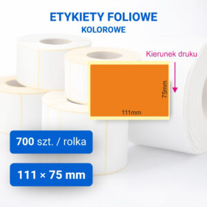 Etykieta foliowa kolorowa 111x75mm