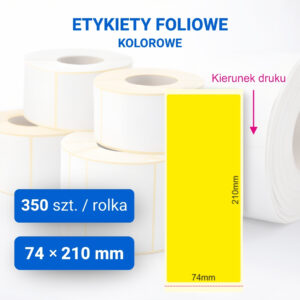 Etykieta foliowa kolorowa 74x210mm z perforacją