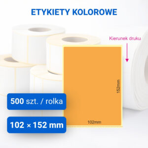 Etykieta kolorowa 102x152mm z perforacją