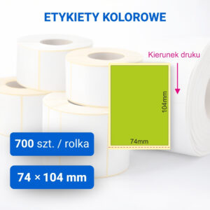 Etykieta kolorowa 74x104mm z perforacją