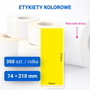 Etykieta kolorowa 74x210mm z perforacją