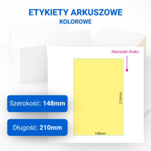 Etykieta kolorowa arkuszowa kartonowa 148x210mm