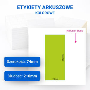 Etykieta kolorowa arkuszowa kartonowa 74x210mm