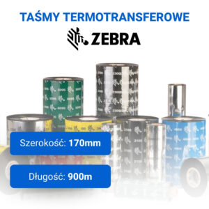 Taśma termotransferowa Zebra BK – 170mm/900m